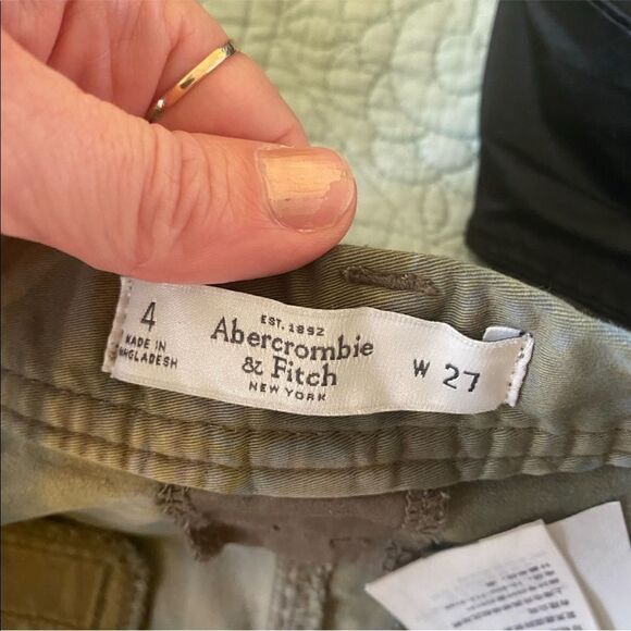 Abercrombie & Fitch khaki tie dyed cotton blend shorts size 27 - Picture 6 of 6
